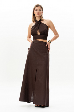 Блуза SILVERSPICE S-7512 шоколад - фото 5