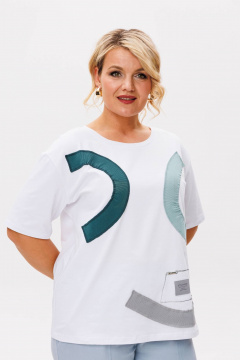 Брюки, футболка Anastasia 1212 белый/светло-серый - фото 5