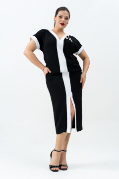 Блуза, юбка Andina 971 черный/белый - фото 1
