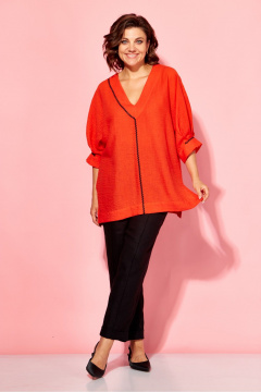 Блуза AVA fashion М-121.01 красно-оранжевый - фото 3
