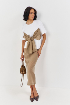 Майка, юбка FLAIM 1169 белый-капучино - фото 5