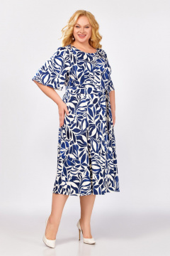 Платье Swallow 854 сине-молочный_принт - фото 3