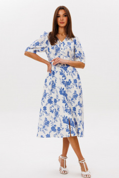 Платье Ларс Стиль 1088 молочно-голубой_принт - фото 5