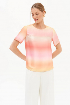 Блуза Nelva 23450 розовый мультиколор - фото 1