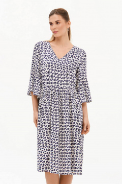 Платье Nelva 51725 молочно-синий принт - фото 1