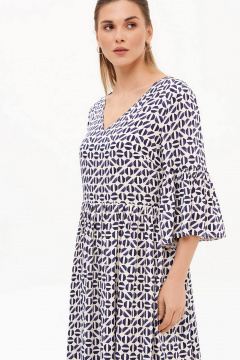 Платье Nelva 51725 молочно-синий принт - фото 3