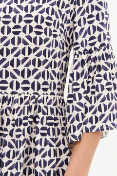 Платье Nelva 51725 молочно-синий принт - фото 4