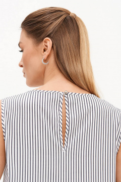 Платье Nelva 51726 молочный, серая полоска - фото 4