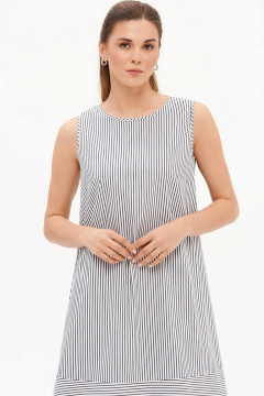 Платье Nelva 51726 молочный, серая полоска - фото 3