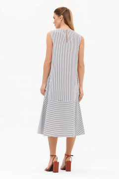 Платье Nelva 51726 молочный, серая полоска - фото 2
