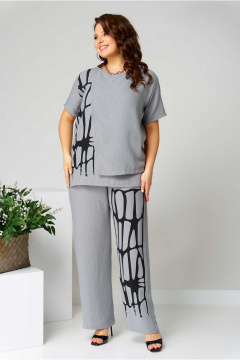 Блуза, брюки Асолия 1484 серый - фото 3