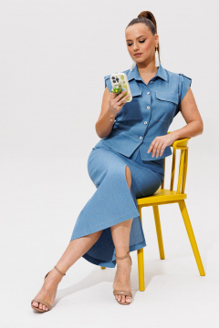 Жакет, юбка Galean Style 980 синий - фото 2