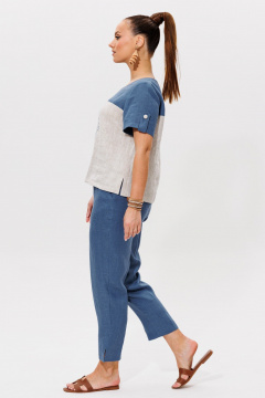 Блуза, брюки Galean Style 977 синий - фото 2