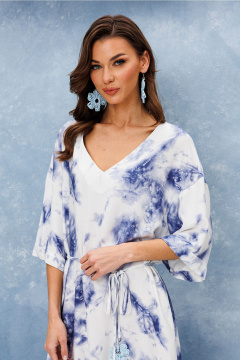 Платье Butеr 3100 бело-синий - фото 4