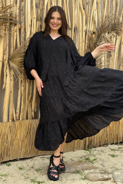 Платье Anastasia 713.1 черный(горошек) - фото 4