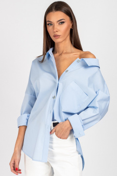 Блуза VIZAVI 727 голубой - фото 4