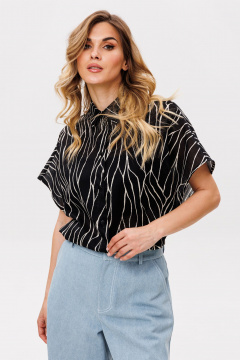 Блуза EOLA 2874 черный-бежевый-принт - фото 1