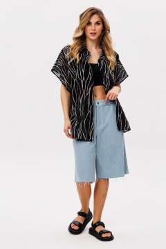 Блуза EOLA 2874 черный-бежевый-принт - фото 3