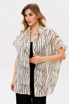 Блуза EOLA 2874 бежевый_черный_принт - фото 5