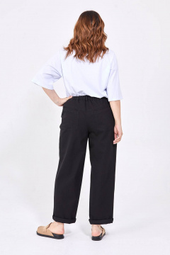 Джемпер oversize спущенные плечи с печатью и неровной линией Rivoli 6036 - фото 4