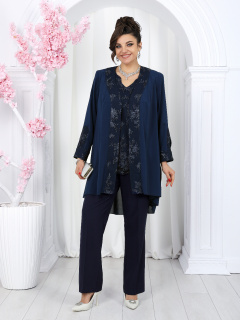 Блуза, брюки, кардиган Ninele 6066 синий - фото 5