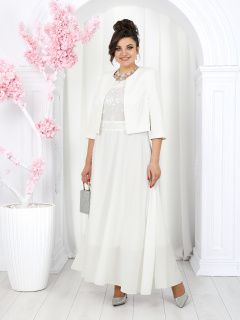 Жакет, платье Ninele 7490 молочный - фото 1