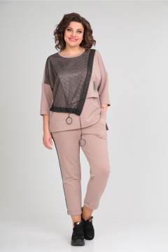 Брюки, джемпер Michel chic 1329/1 пудра-черный - фото 1