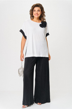 Блуза, брюки Michel chic 1423 черный-белый - фото 5