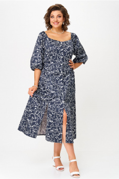 Платье Aira Style 24424 сине-белый - фото 1