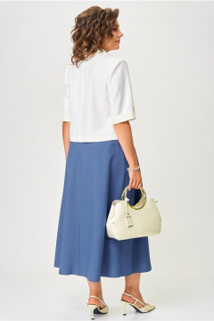 Жакет, юбка Aira Style 24123 молочно-синий - фото 3