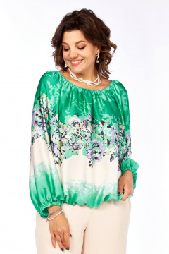 Блуза Ольга Стиль С-881 цветы - фото 3