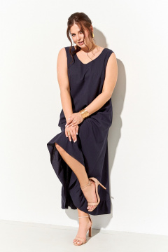 Платье IVA 1813 синий - фото 5