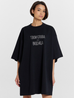 Футболка Mark Formelle 112949/24-33319П-0 черный_печать_1сл_аппликация_из_страз_полочка_1сл_Т - фото 2