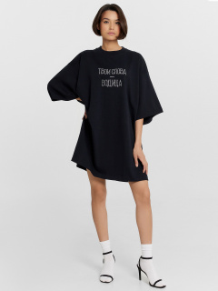 Футболка Mark Formelle 112949/24-33319П-0 черный_печать_1сл_аппликация_из_страз_полочка_1сл_Т - фото 4