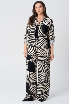 Блуза, брюки LeNata 20513 черно-бежевый - фото 5