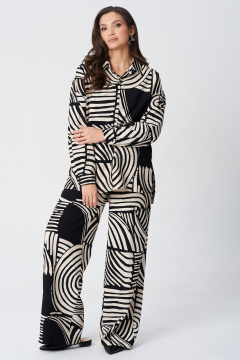 Блуза, брюки LeNata 20513 черно-бежевый - фото 3