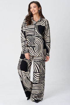 Блуза, брюки LeNata 20513 черно-бежевый - фото 1