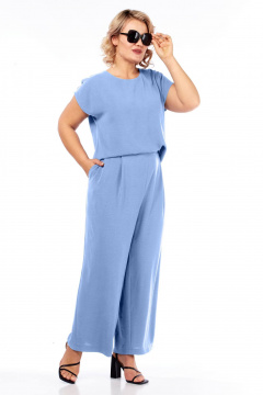 Блуза, брюки Ольга Стиль С-928 голубой - фото 5