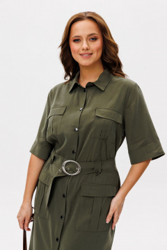 Платье Anelli 1612 оливка - фото 5