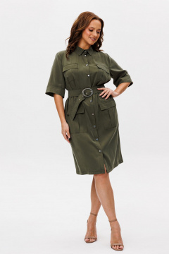 Платье Anelli 1612 оливка - фото 3