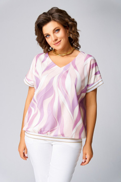Блуза Swallow 839.3 лилово-бежевые_разводы - фото 1