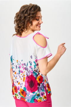 Блуза Andina city 5031-25 белый-фуксия - фото 3