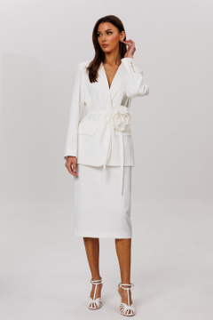 Жакет, пояс, юбка Ларс Стиль 1087 белый - фото 2
