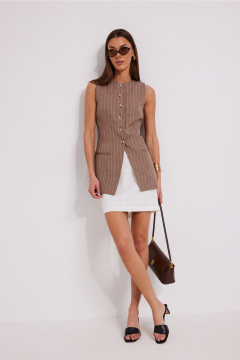 Жилет, юбка N.O.W. 1578 кофейный_молочный - фото 4