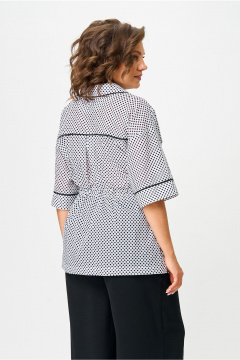 Брюки, жакет Орхидея 1573 черно_белый_горох_черный - фото 5