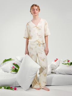 Брюки, жакет Mark Formelle 592494-1/24-30839ПП-9 птички_на_молочном - фото 1