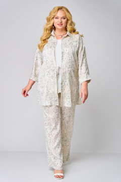 Брюки, жакет, топ Svetlana-Style 2126 молочный_принт - фото 1