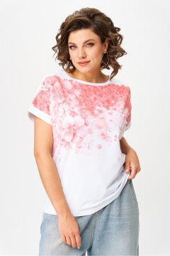 Джемпер Rumoda 2258 бело-розовый - фото 2