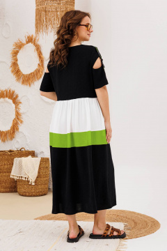 Платье INVITE 4094 черный+зеленый - фото 2