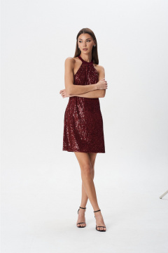 Платье Lady Line 1583 бордо - фото 2
